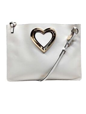 RED Valentino White Leather Heart Crossbody Bag